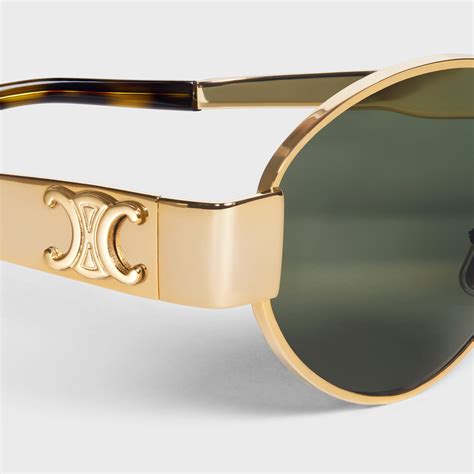 celine triomphe sunglasses gold and green|celine usa official website.